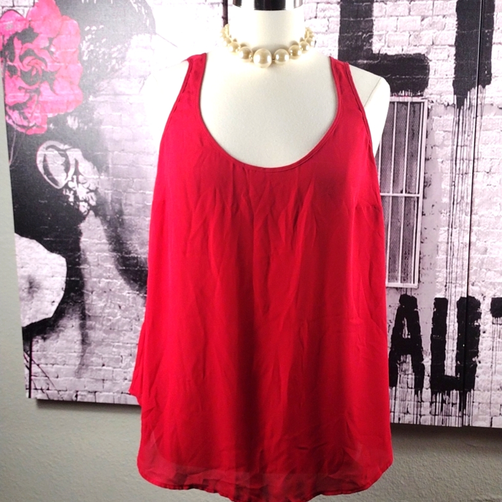 ❤️6 items for $30 sale!!❤️ Torrid Red Sheer Shell EUC - Picture 1 of 4